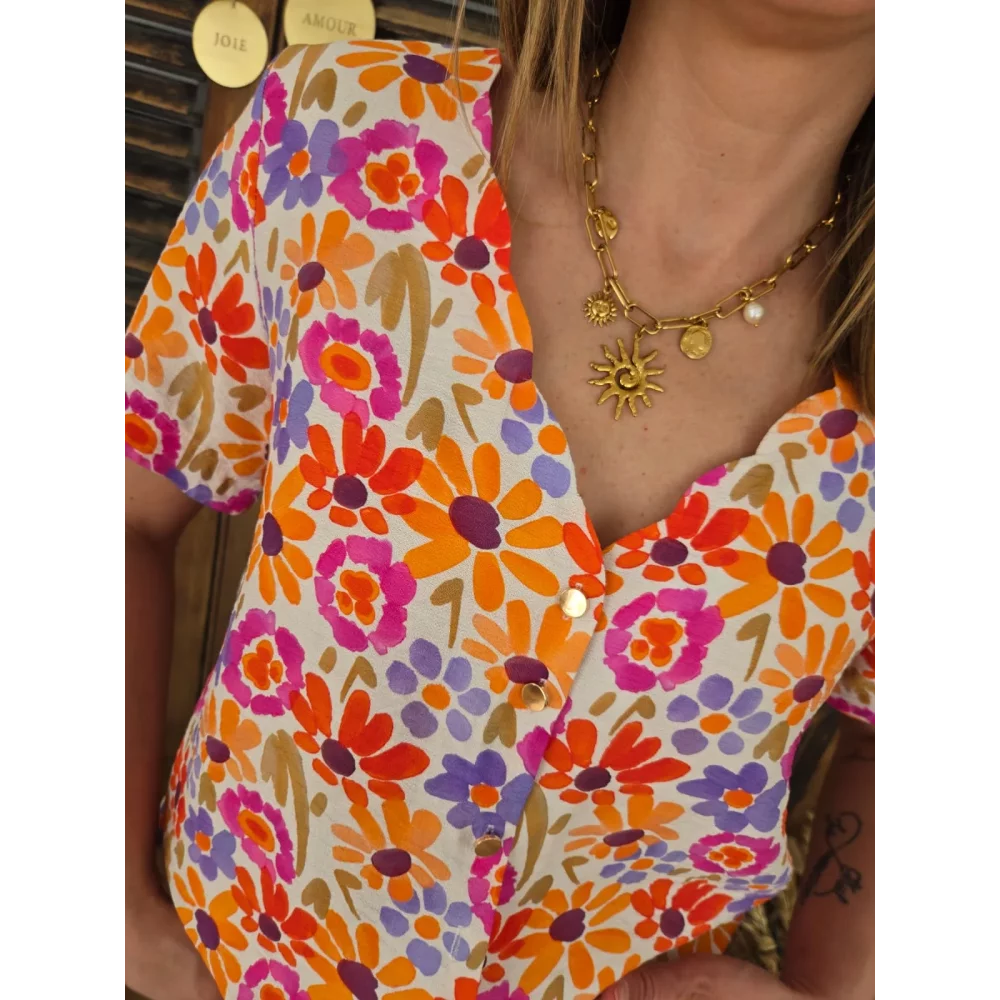 Blouse Helena fleurs colorées
