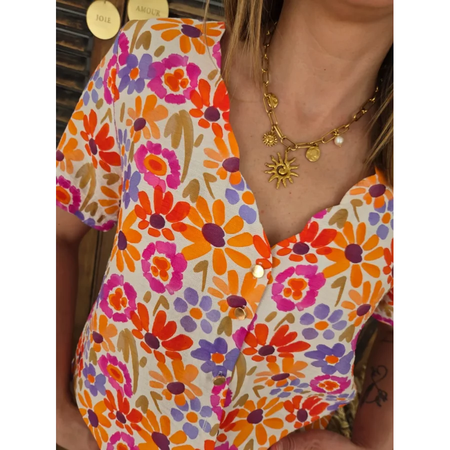 Blouse Helena fleurs colorées