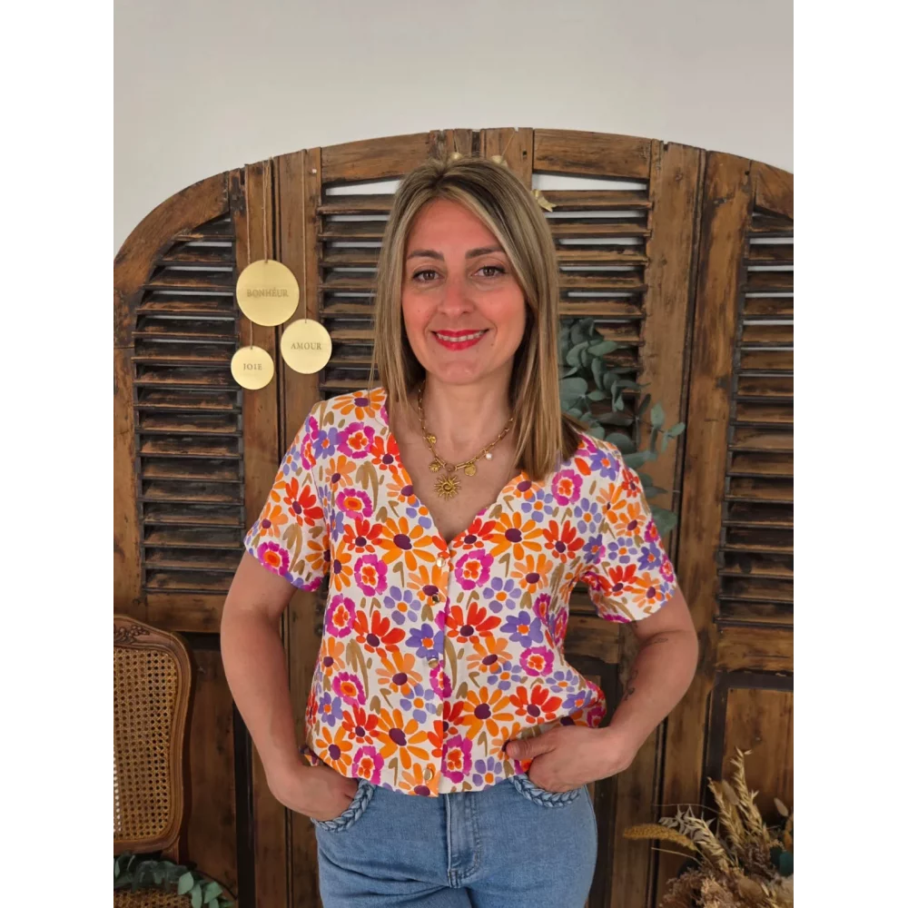 Blouse Helena fleurs colorées