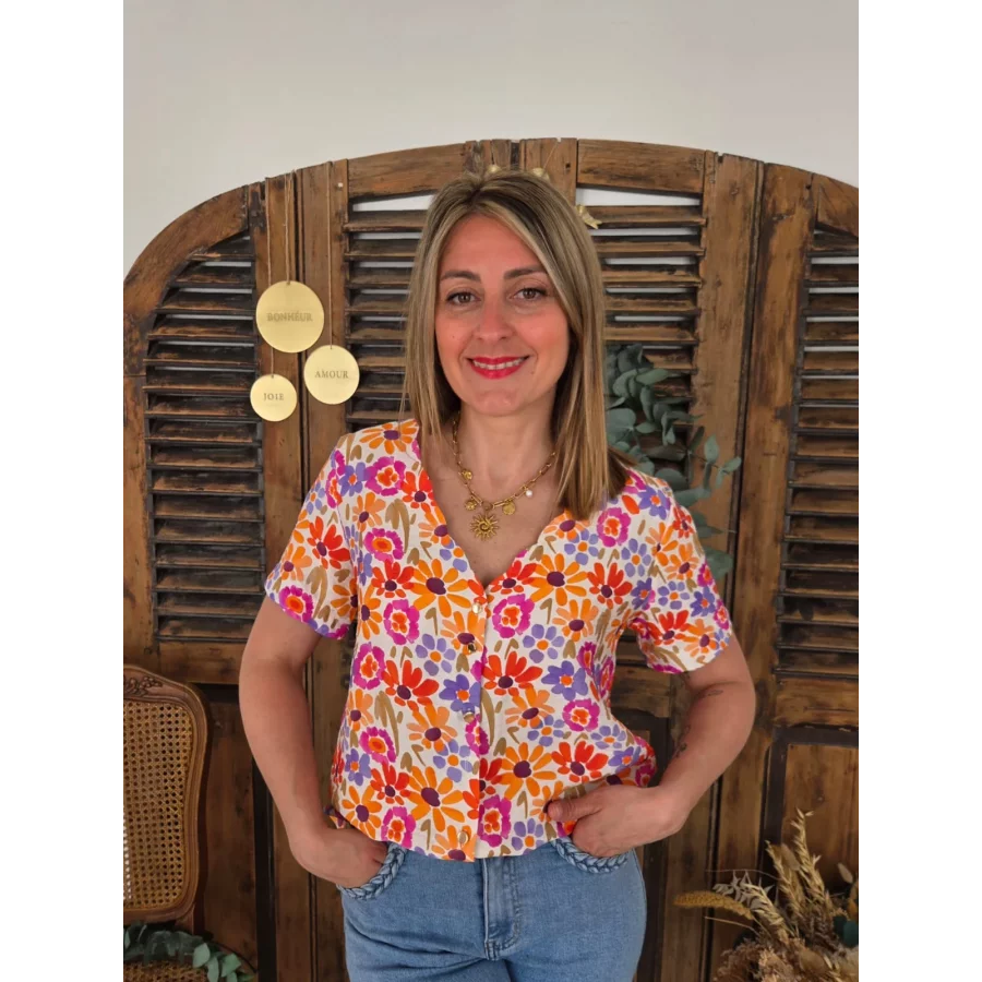 Blouse Helena fleurs colorées