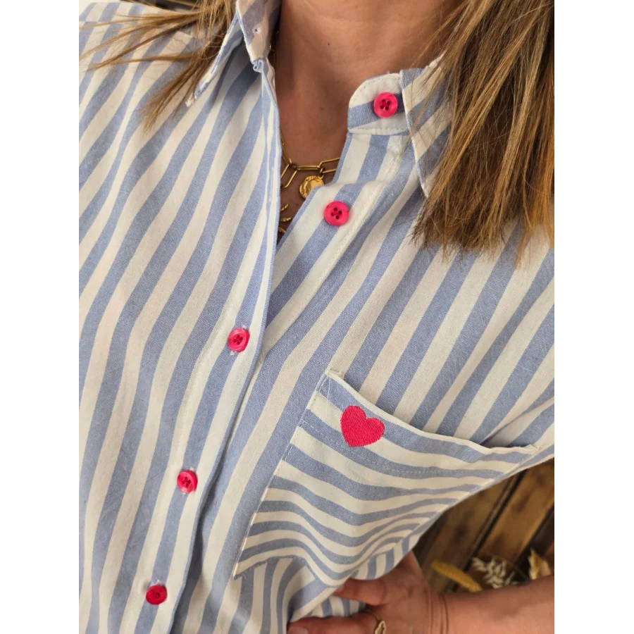 Chemise Rachel rayure bleu