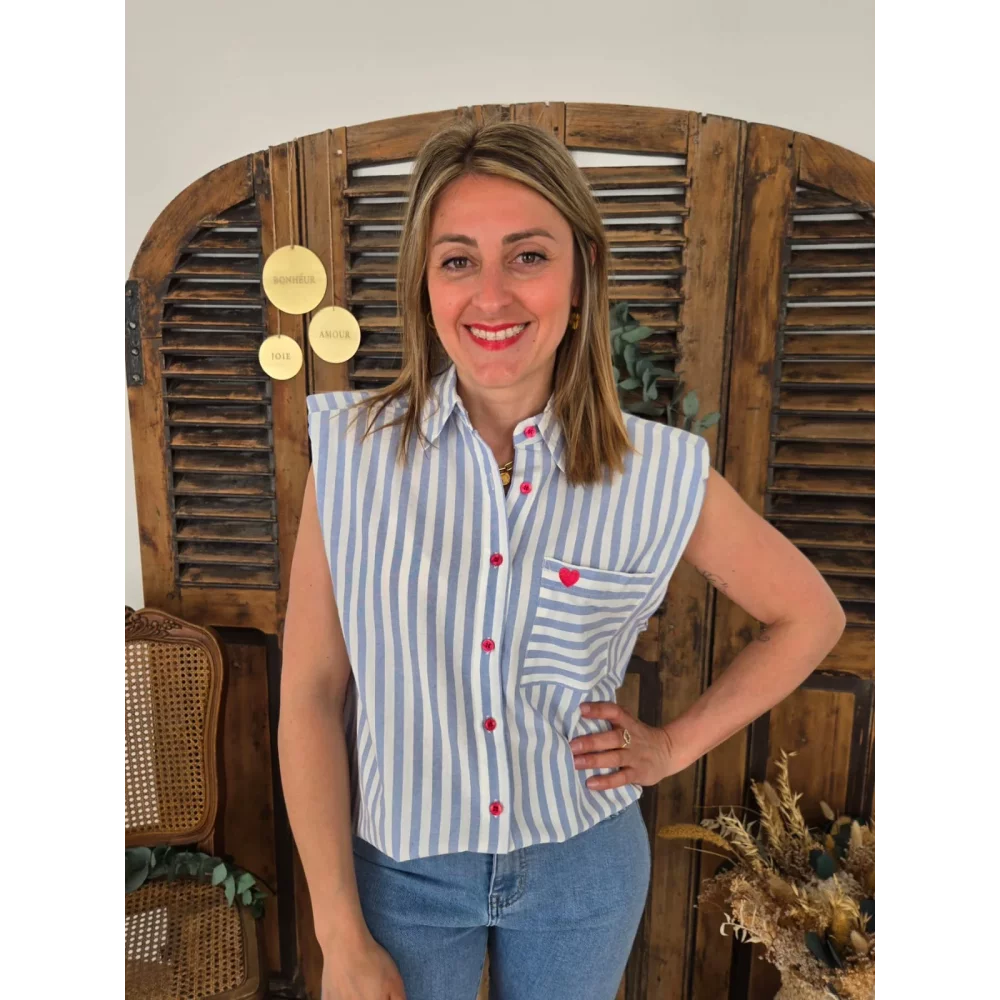 Chemise Rachel rayure bleu