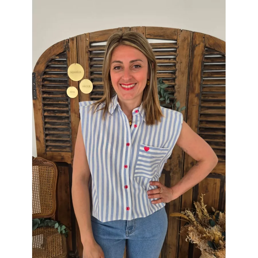 Chemise Rachel rayure bleu