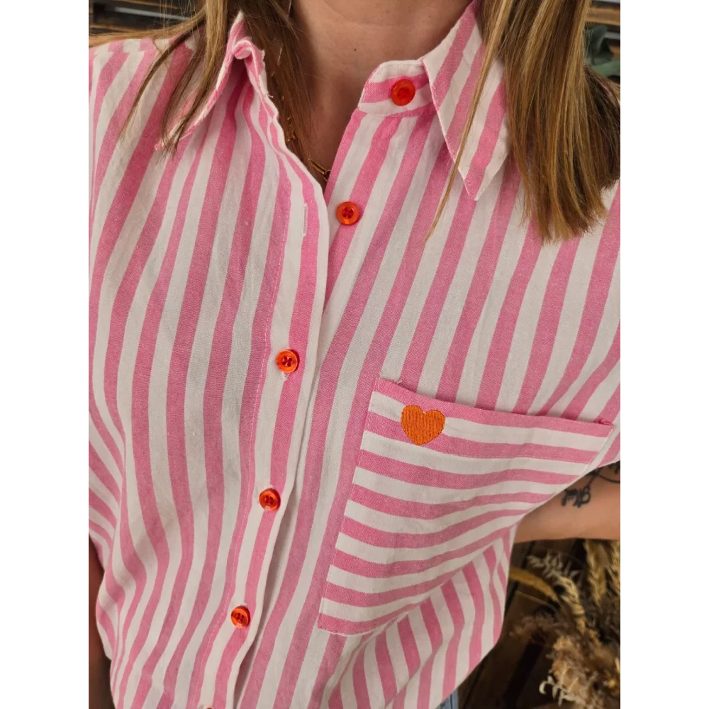 Chemise Rachel rayure rose