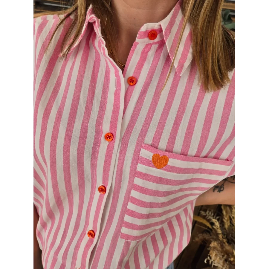Chemise Rachel rayure rose