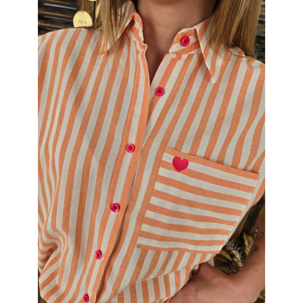 Chemise Rachel rayure orange