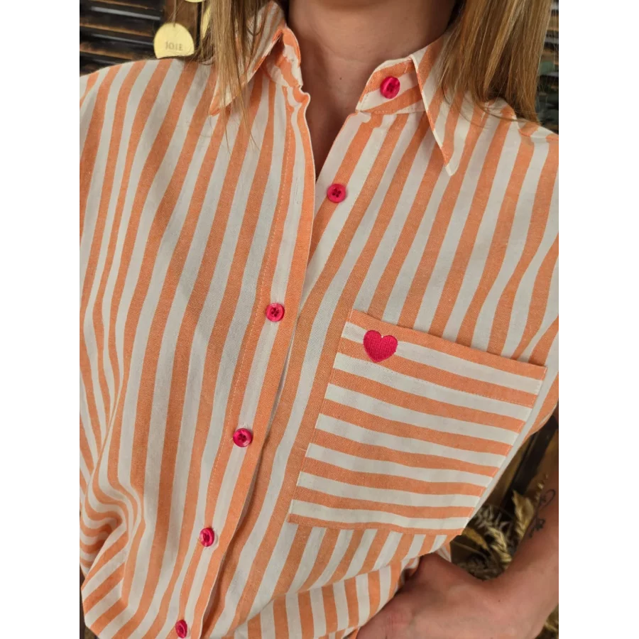Chemise Rachel rayure orange