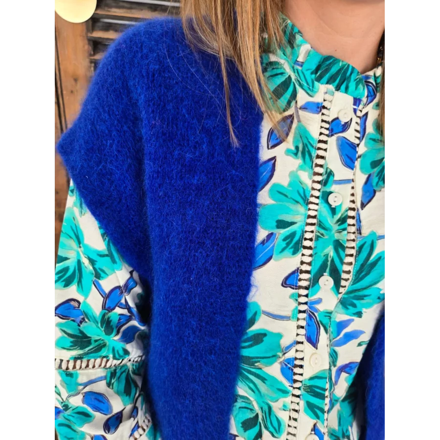 Gilet Hector bleu roy Alpaga