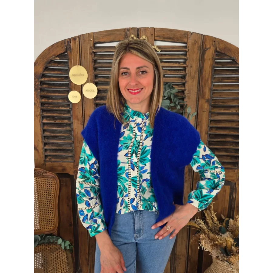 Gilet Hector bleu roy Alpaga