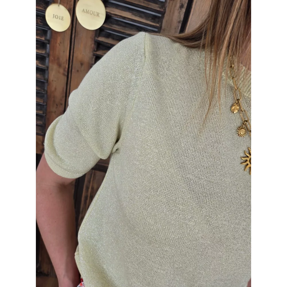 Pull fin Gregory lurex jaune