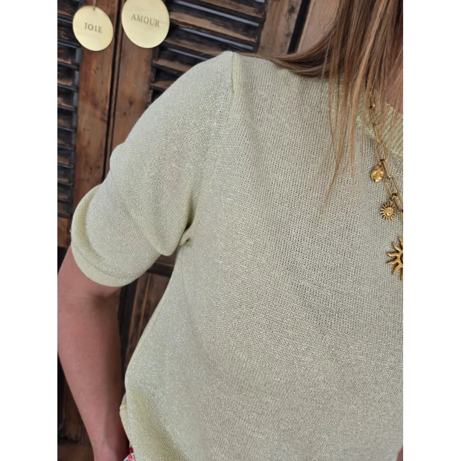 Pull fin Gregory lurex jaune