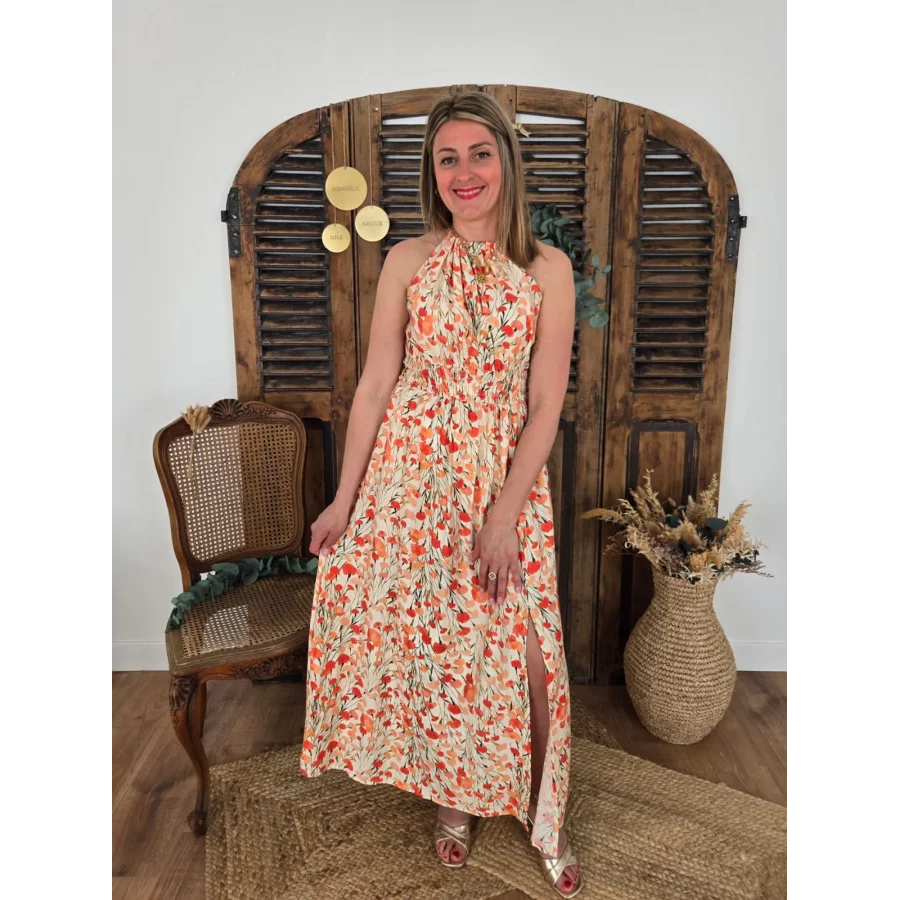 Robe Noelie coquelicot corail