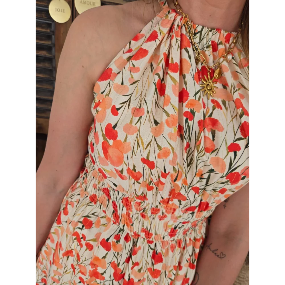 Robe Noelie coquelicot corail