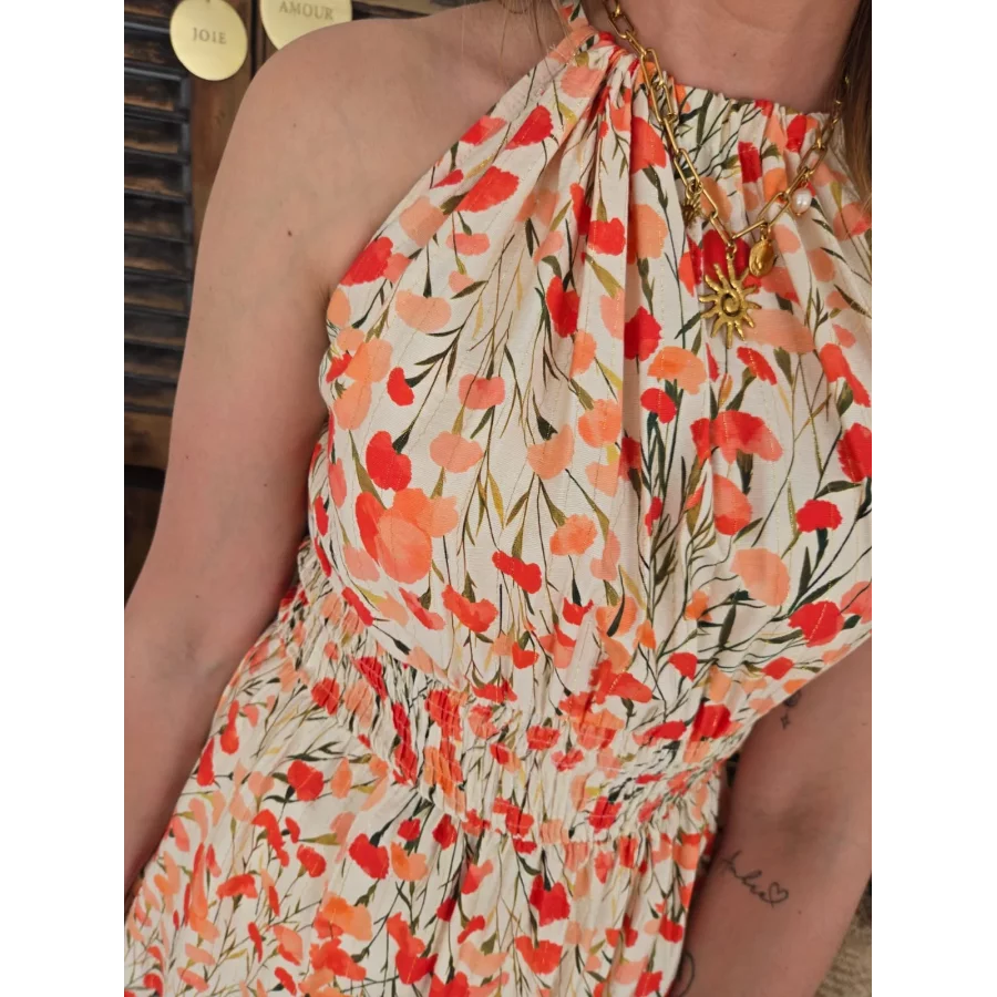Robe Noelie coquelicot corail