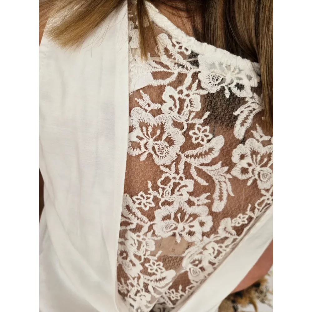 Blouse Perrine blanche dos dentelle