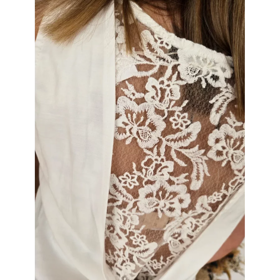 Blouse Perrine blanche dos dentelle