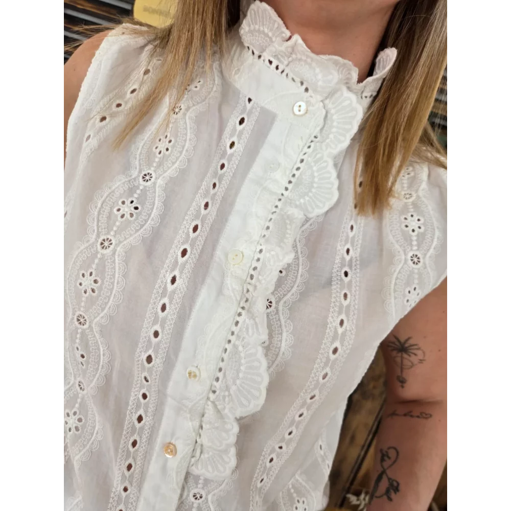 Chemise Louise broderie anglaise blanche
