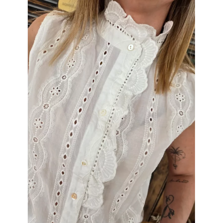 Chemise Louise broderie anglaise blanche