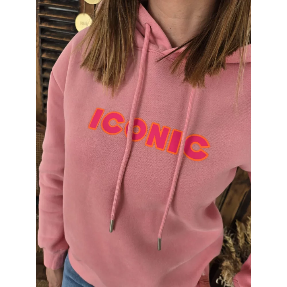 Sweat à capuche Iconic vieux rose 26185 PM