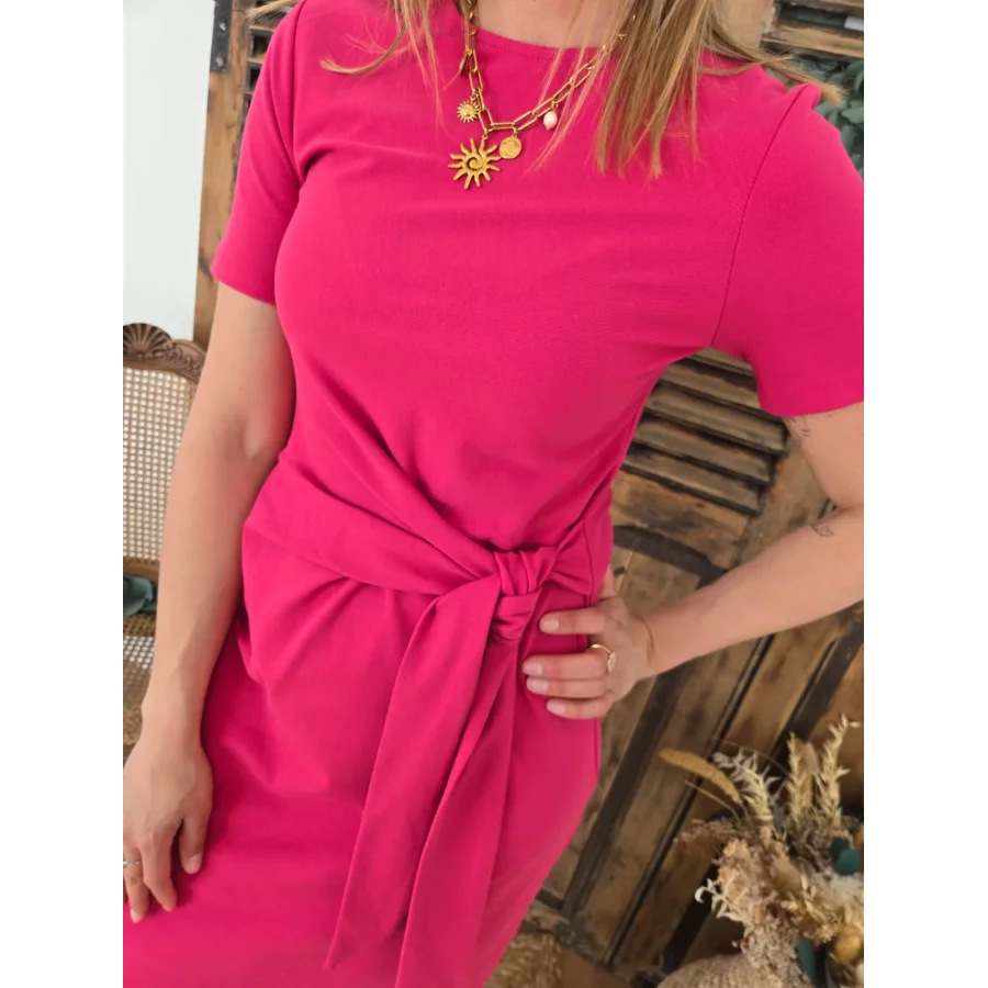 Robe t-shirt Eve rose framboise