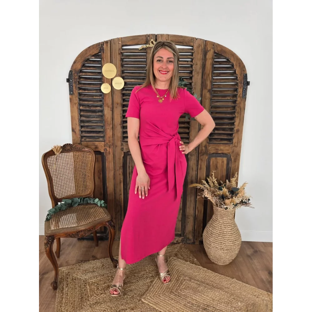 Robe t-shirt Eve rose framboise