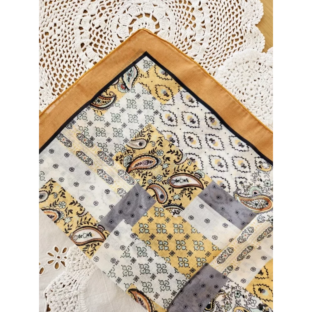 Foulard carré coton viscose jaune