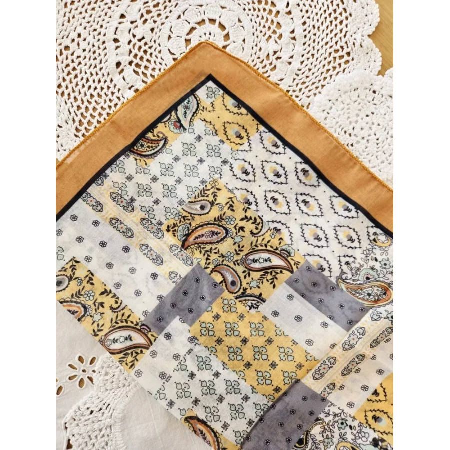 Foulard carré coton viscose jaune