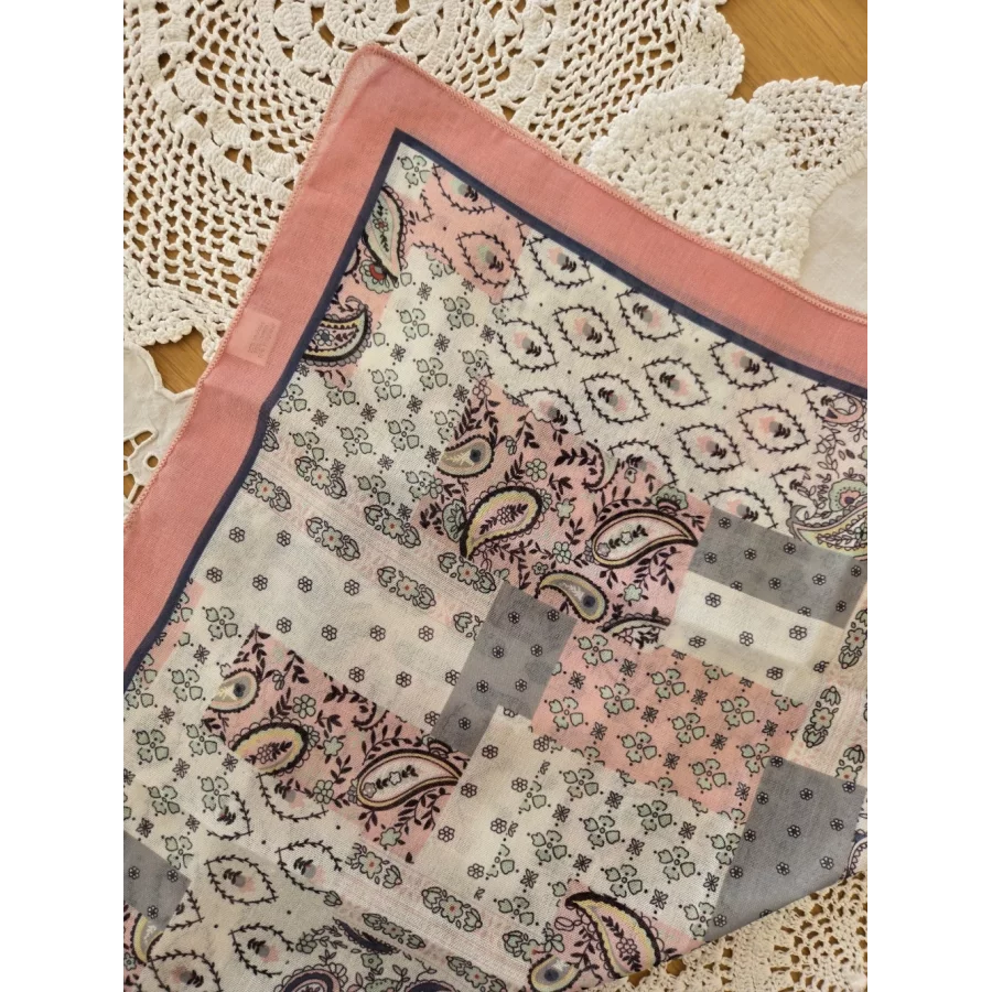 Foulard carré coton viscose rose