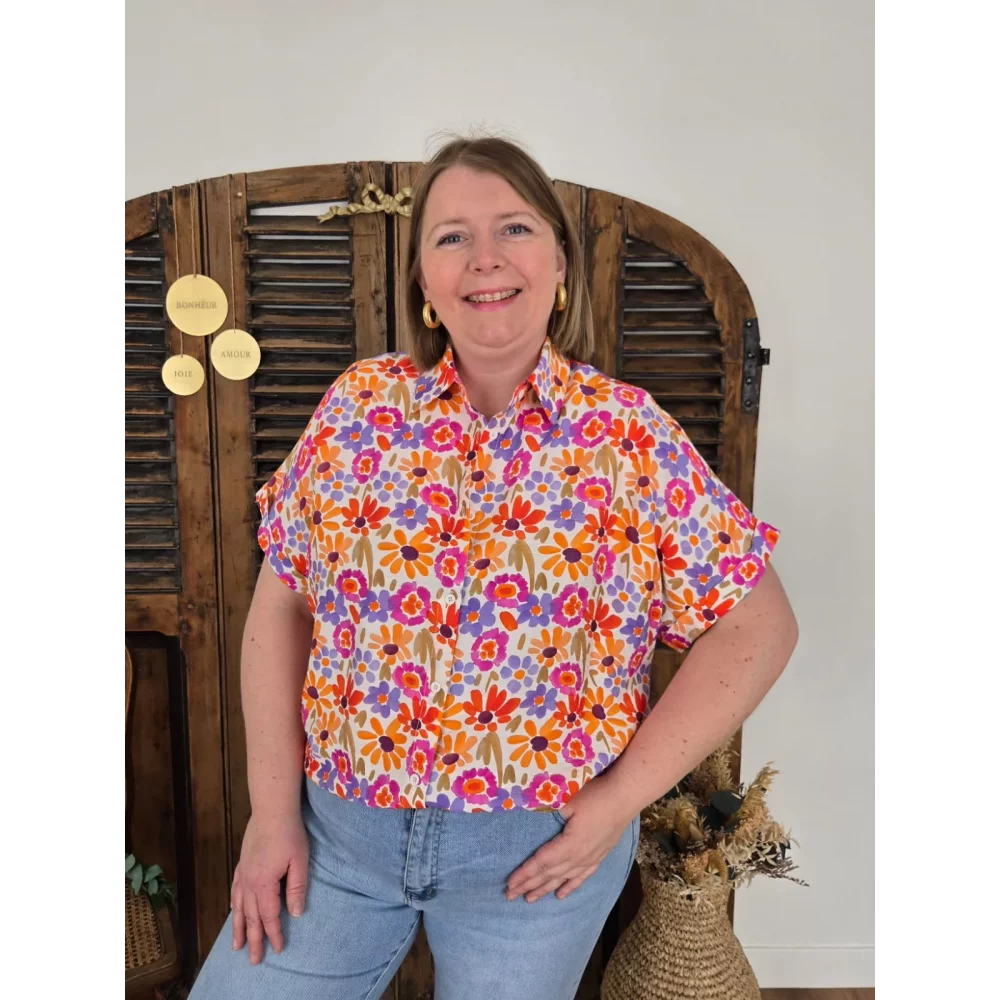 Chemise Ingrid fleurs colorées