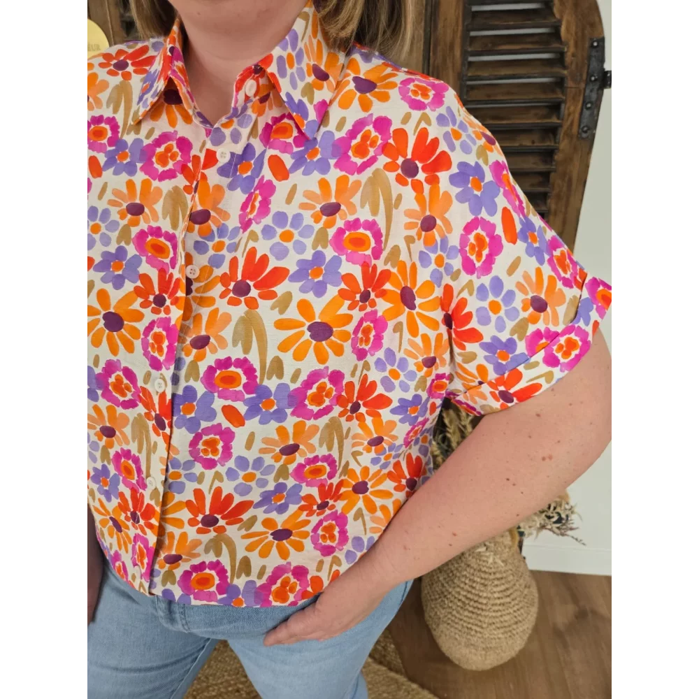 Chemise Ingrid fleurs colorées