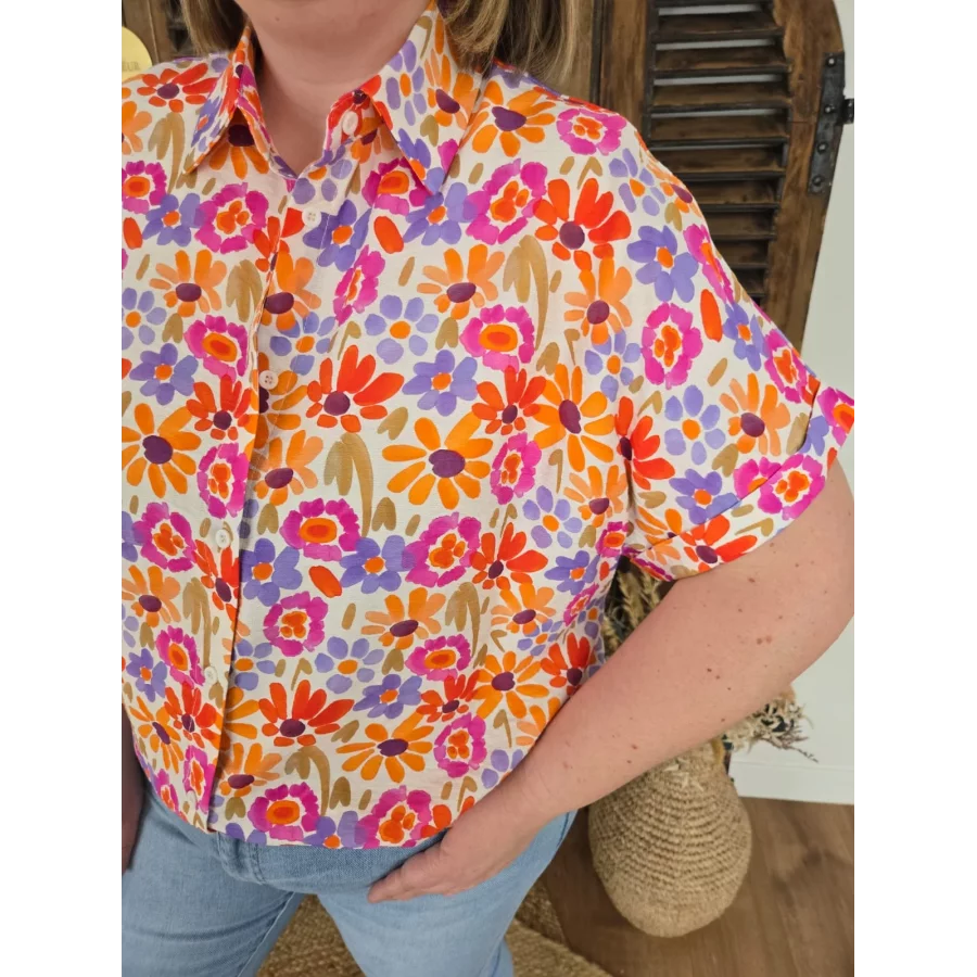 Chemise Ingrid fleurs colorées