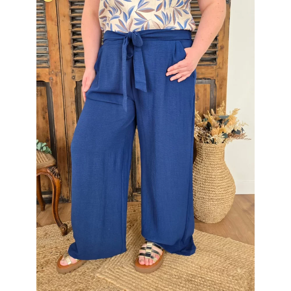 Pantalon Paulin fluide bleu petrole