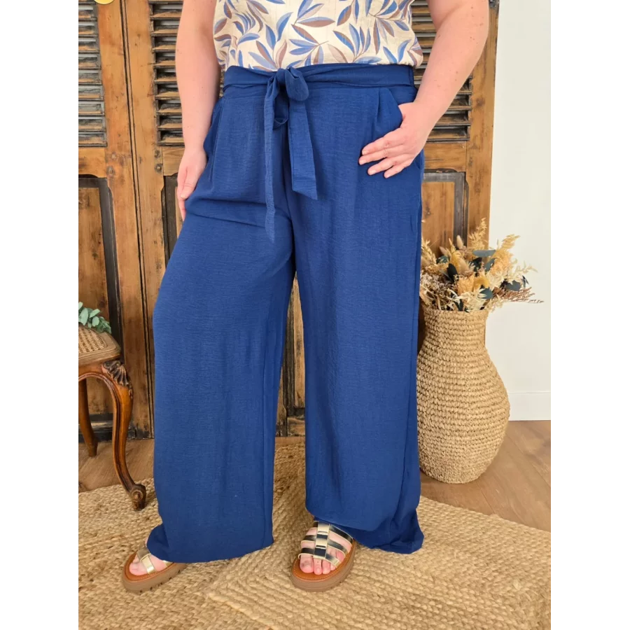 Pantalon Paulin fluide bleu petrole