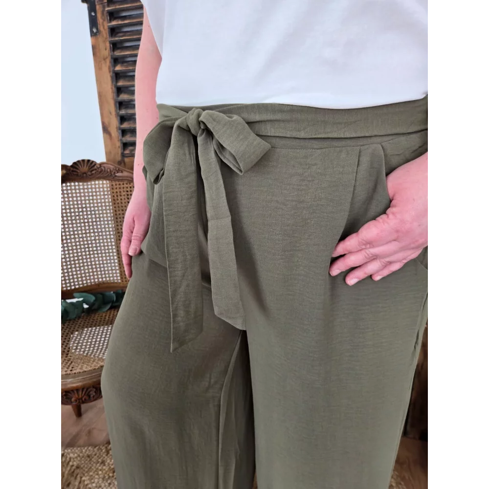 Pantalon Paulin fluide vert kaki