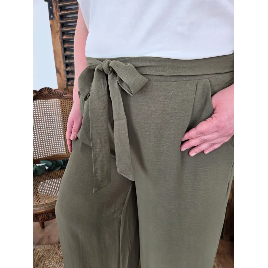 Pantalon Paulin fluide vert kaki