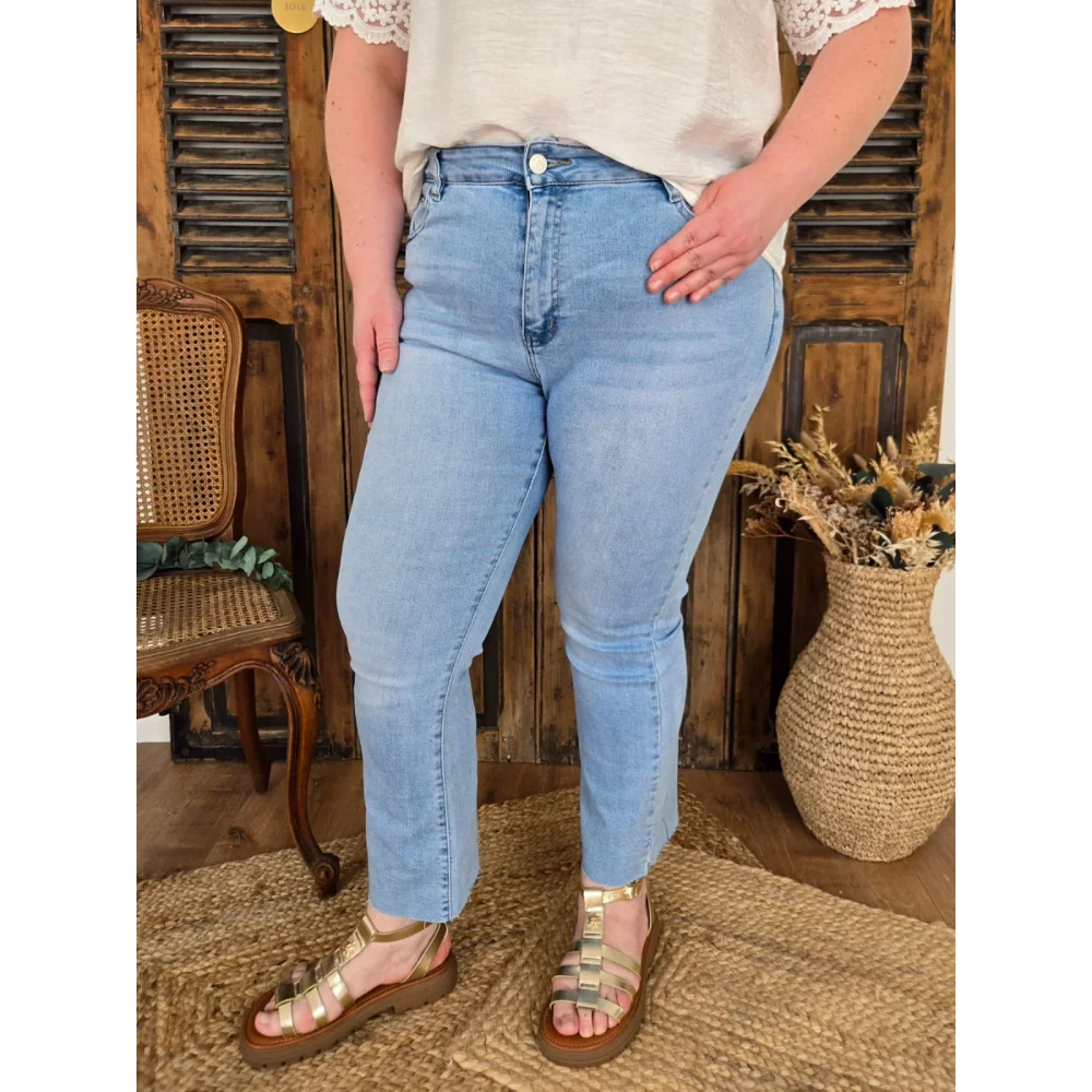 Jean Armand flare 7/8éme bleu delavé