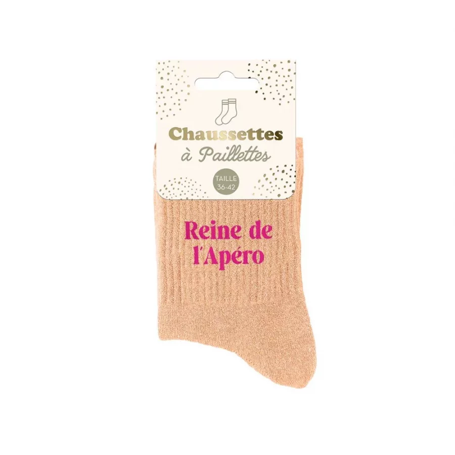 Chaussettes à paillettes Reine de l'apero