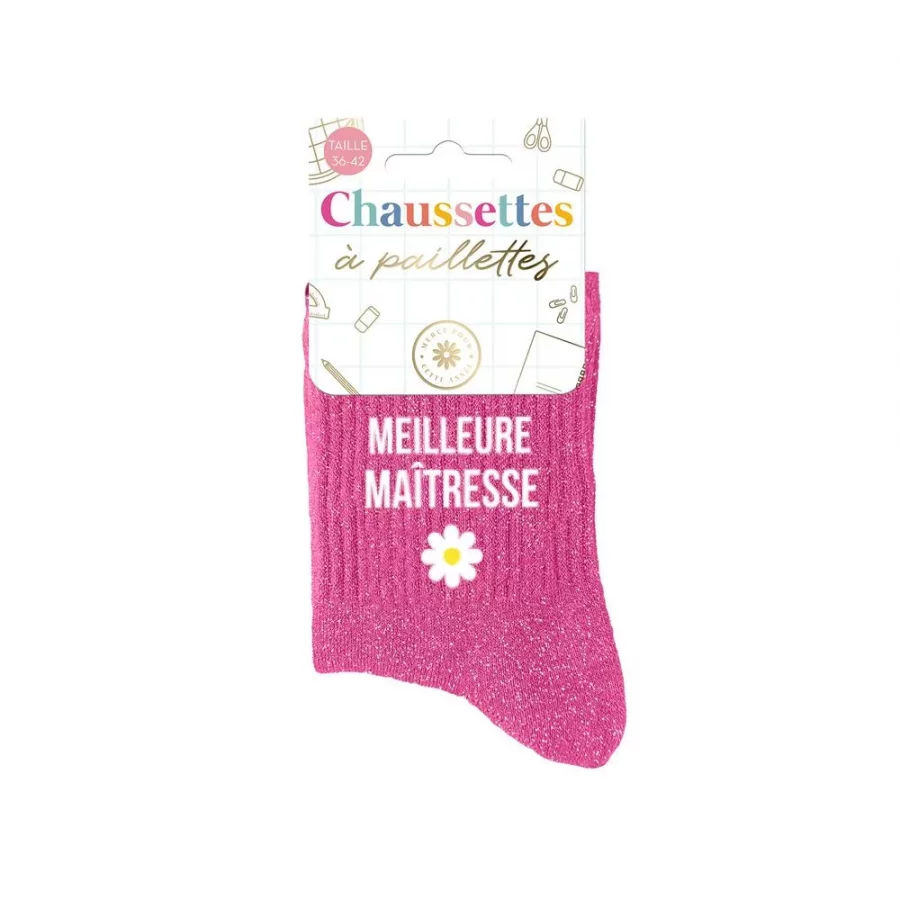 Chaussettes à paillettes Meilleure Maitresse