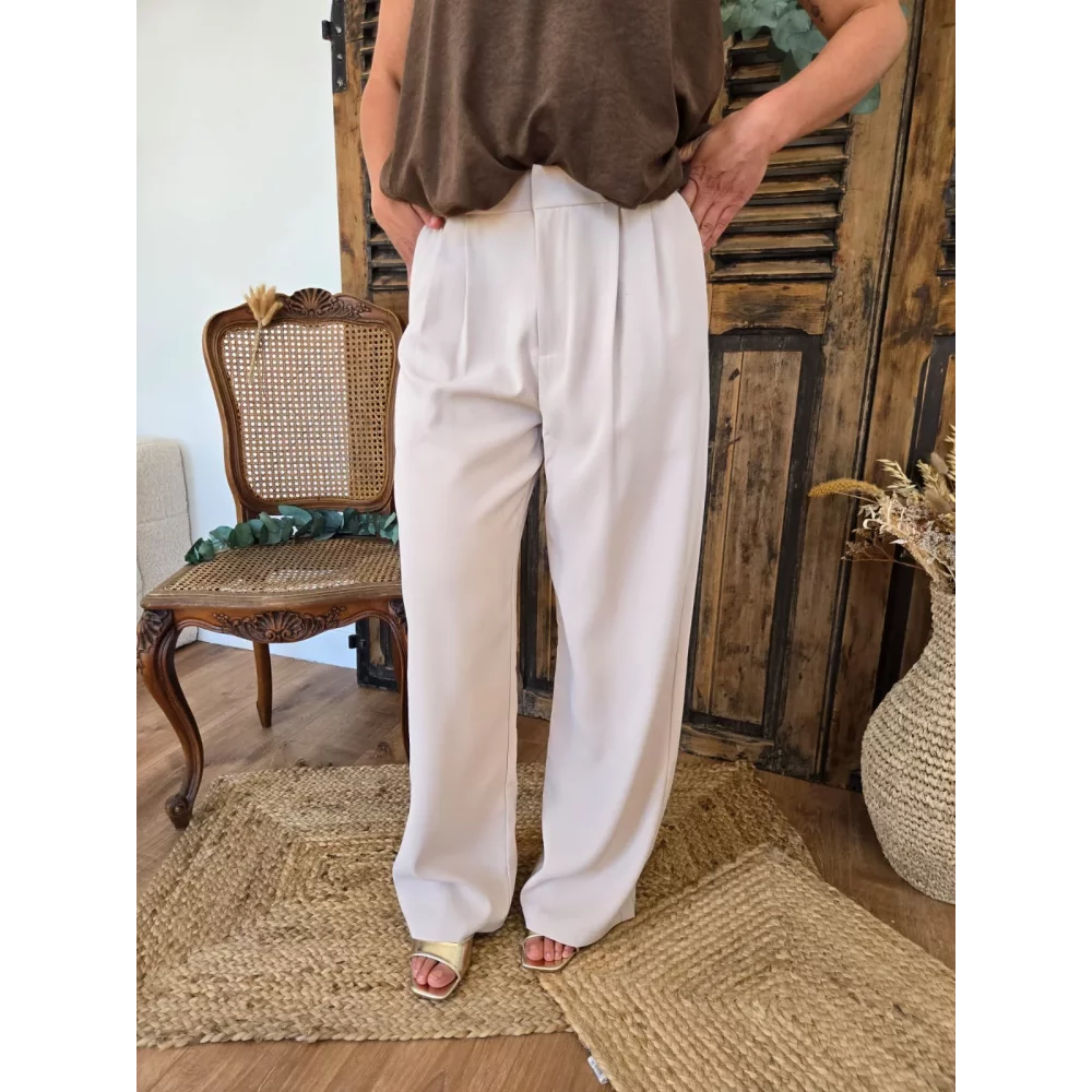 Pantalon tailleur Bernard beige