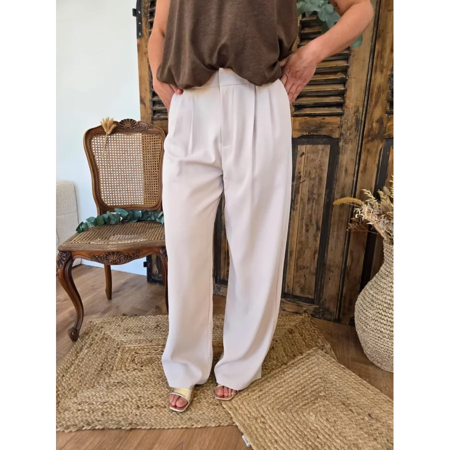 Pantalon tailleur Bernard beige
