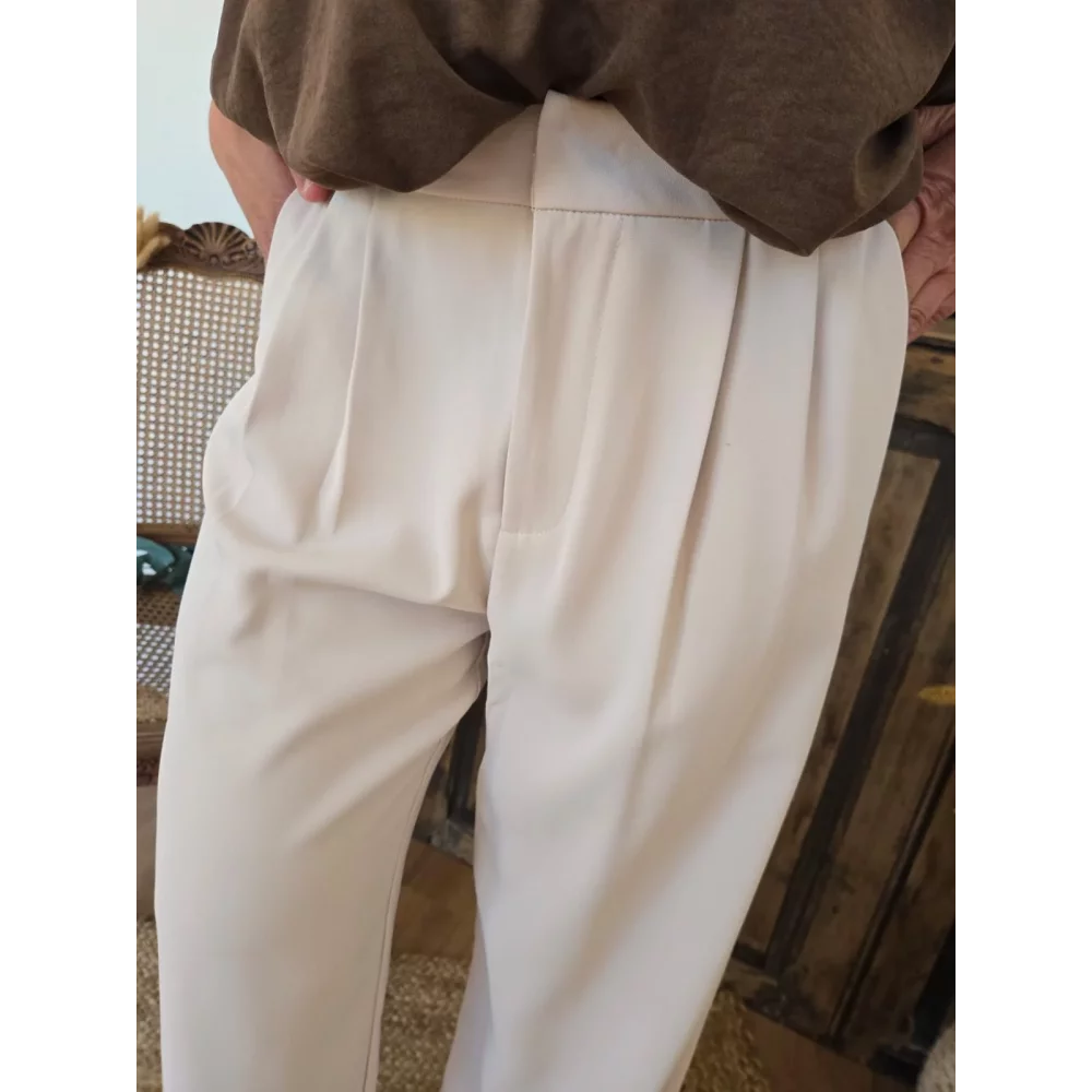 Pantalon tailleur Bernard beige