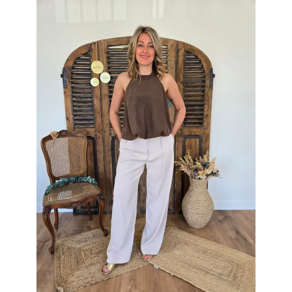 Pantalon tailleur Bernard beige