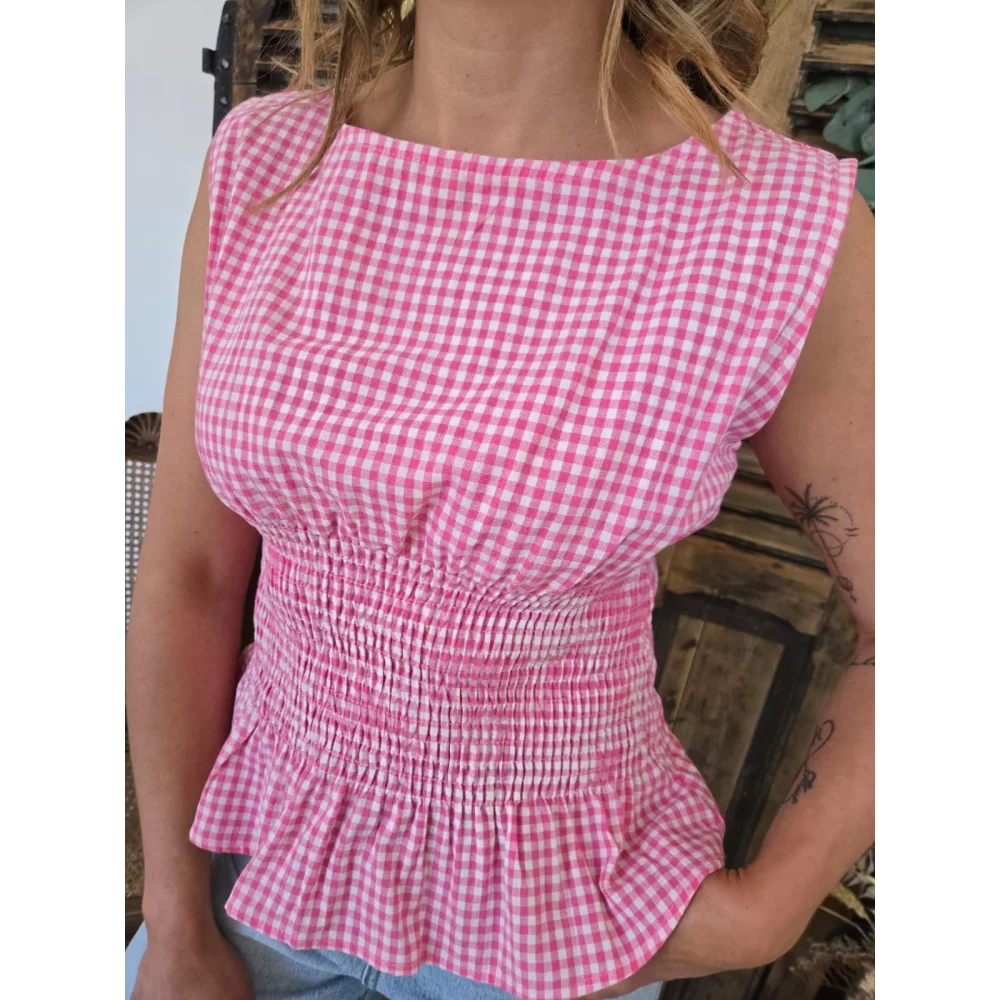 Blouse Armelle vichy fuchsia smocks