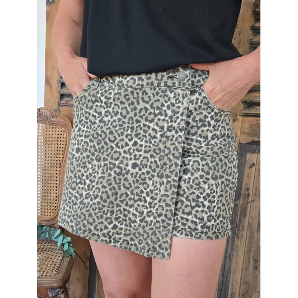 Jupe short Melanie leopard