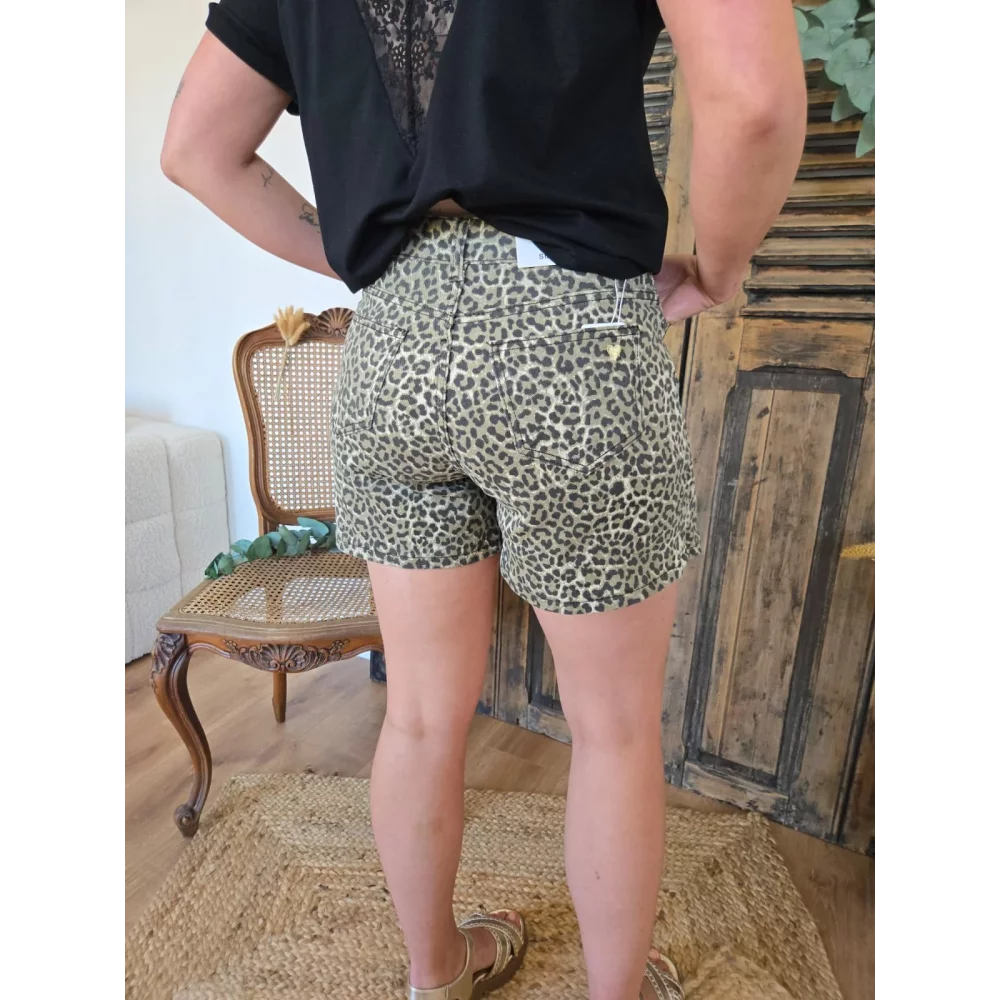 Jupe short Melanie leopard