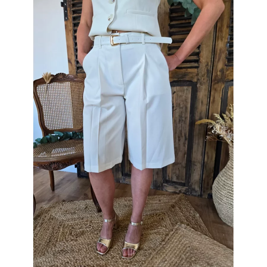 Bermuda tailleur Pacôme ecru