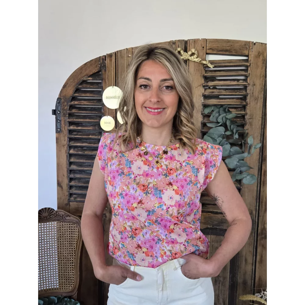 Blouse Paulette fleurs colorées
