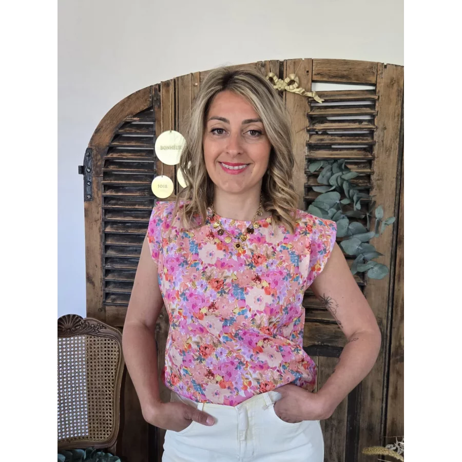 Blouse Paulette fleurs colorées