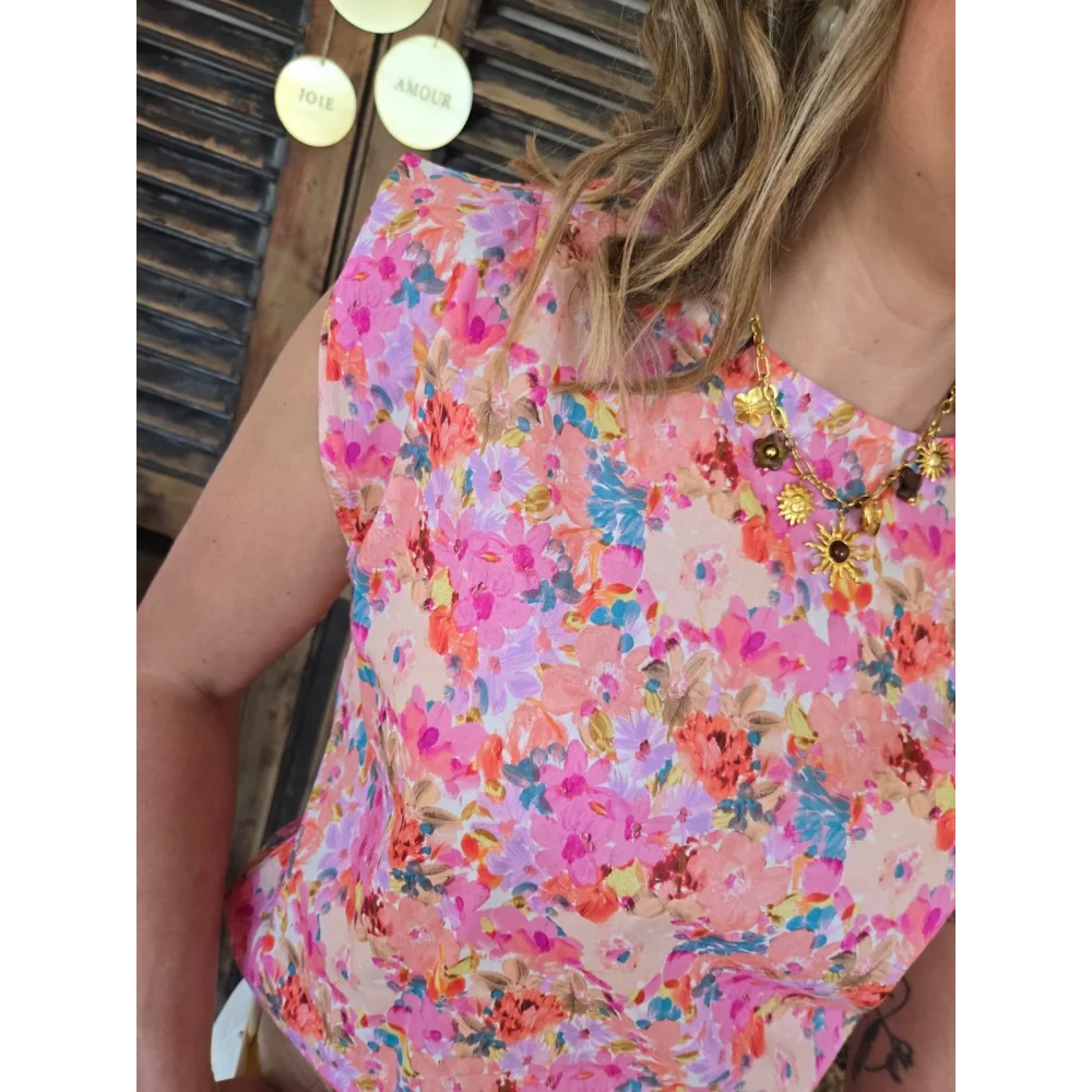 Blouse Paulette fleurs colorées