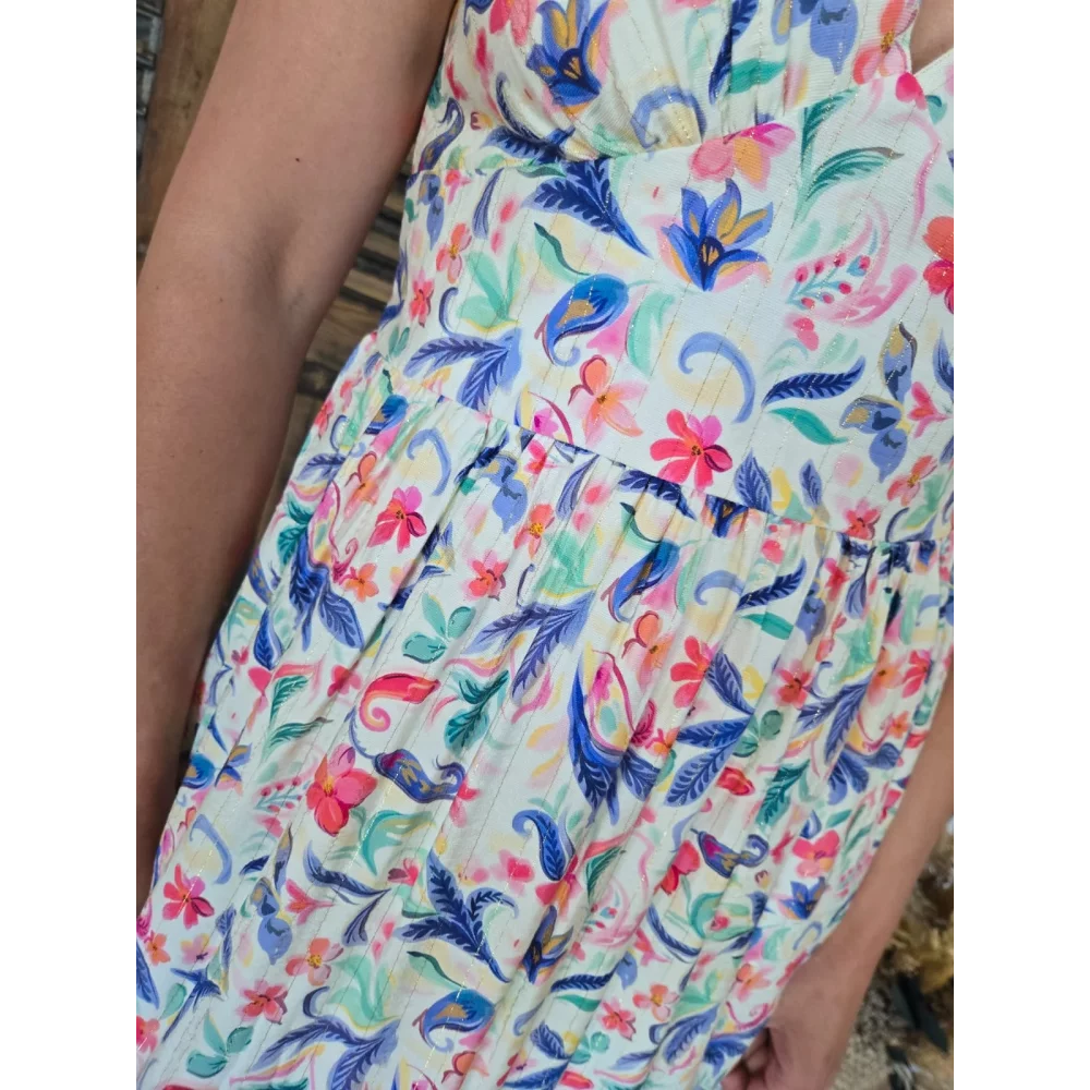 Robe longue bretelles Amélie fleurie